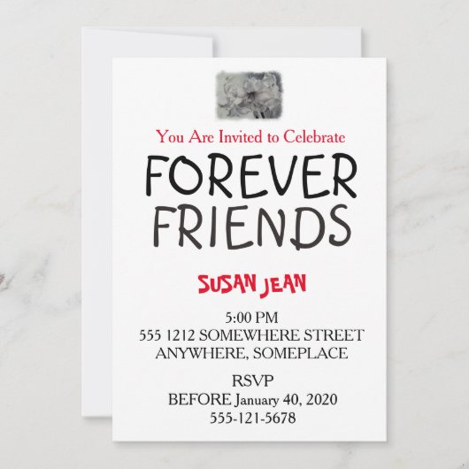 INVITATION NOIRE ET BLANCHE DU PARTI AMARLLIS (Devant)