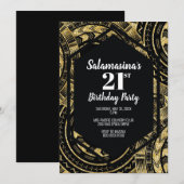 Invitation noire et diamantée Tatau (Devant / Derrière)