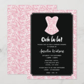 Invitation noire et rose de douche de lingerie de (Devant / Derrière)