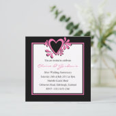 Invitation noire et rose de fête d'anniversaire de (Debout devant)