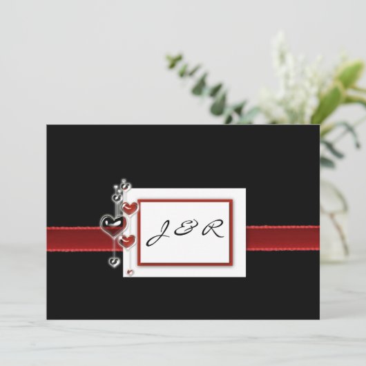 Invitation noire et rouge (Debout devant)