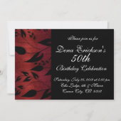 Invitation noire et rouge de partie de feuille (Dos)