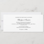 Invitation noire et verte de mariage damassé (Dos)