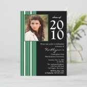 Invitation noire et verte d'obtention du diplôme (Debout devant)