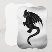 invitation noire mignonne de dragon (Devant / Derrière)