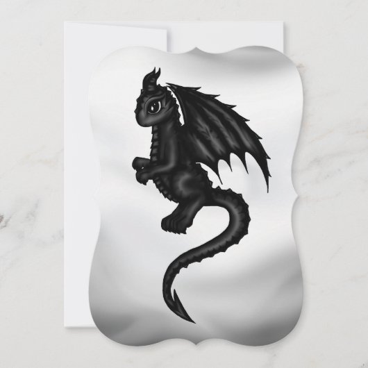 invitation noire mignonne de dragon (Devant)