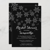 Invitation noire moderne de Fête de la mariée de (Devant / Derrière)