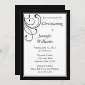 Invitation noire personnalisée ou Faire-part (Devant / Derrière)