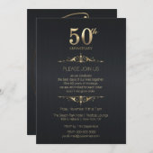 Invitation noire pour les 50 ans de mariage (Devant / Derrière)