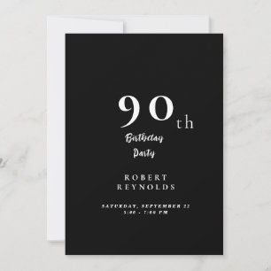 Invitation noire pour les 90 ans d'un homme