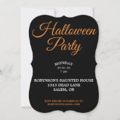 Invitation noire pour soirée Halloween (Devant)
