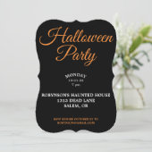 Invitation noire pour soirée Halloween (Debout devant)