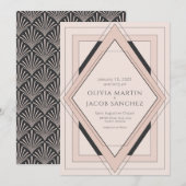 Invitation noire Vintage Déco minimaliste (Devant / Derrière)