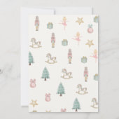 Invitation Noisette de Noël Ballet Aquarelle rose bébé s (Dos)