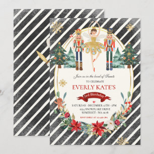 Invitation Noisette Rouge Et Or Anniversaire Sucre Plum Fée