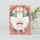 Invitation Noisette Rouge Et Or Anniversaire Sucre Plum Fée (Debout devant)