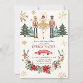 Invitation Noisette Rouge Et Or Anniversaire Sucre Plum Fée (Devant)