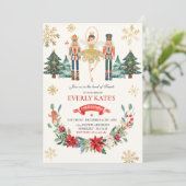 Invitation Noisette Rouge Et Or Anniversaire Sucre Plum Fée (Debout devant)