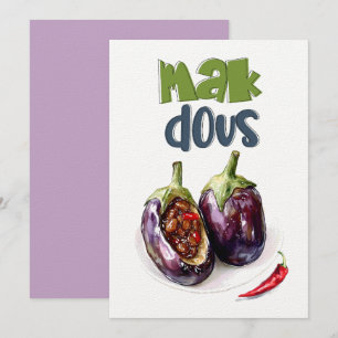 Invitation Noix d'aubergine farcies, Garlic et flamboyants mé