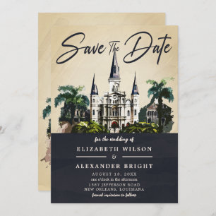 Invitation Nola Aquarelle Nouvelle Orléans Mariage Enregistre