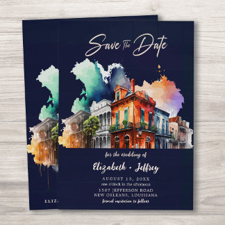 Invitation Nola Aquarelle Nouvelle Orléans Mariage Enregistre