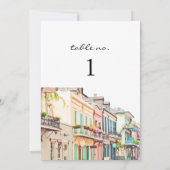 Invitation NOLA Aquarelle Nouvelle-Orléans Numéro de la table (Dos)