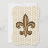 Invitation Nola Gold & White French Fleur De Lis Mariage (Dos)
