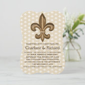 Invitation Nola Gold & White French Fleur De Lis Mariage (Debout devant)