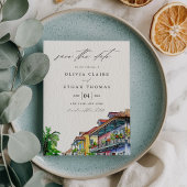 Invitation NOLA Nouvelle Orléans Aquarelle Enregistrer la dat