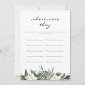 Invitation NOLA Où Étaient-Ils Fête des mariées Game Card (Devant)