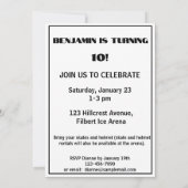 Invitation Nom Age Texte Jersey Numéro Hockey Anniversaire (Dos)