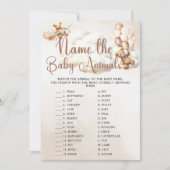 Invitation NOM BÉBÉ ANIMAUX Baby shower JEU MÊME Ours (Devant)