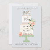 Invitation Nom Cake Topper Aquarelle Fête des mariées florale (Devant)