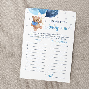 Invitation Nom Cette Bébé Tune Baby shower Teddy Bear Card