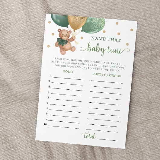 Invitation Nom Cette Bébé Tune Baby shower Teddy Bear Card