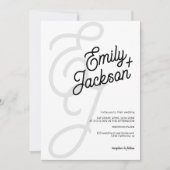 Invitation Nom de brosse monogramme en gras mariage de code q (Devant)