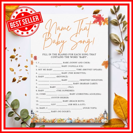 Invitation NOM DE CETTE CHANSON DE BÉBÉ Jeu de Baby Shower CI