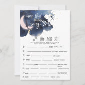 Invitation Nom de cette chanson de bébé Rustic blue baby show (Devant)