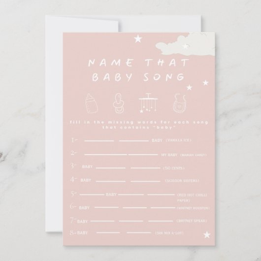 Invitation Nom de cette chanson de bébé Rustic minimum baby s (Devant)