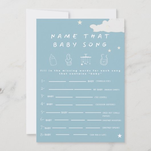 Invitation Nom de cette chanson de bébé Rustic minimum baby s (Devant)