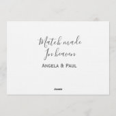 Invitation Nom de couple de mariage simple fait au ciel (Dos)