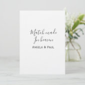 Invitation Nom de couple de mariage simple fait au ciel (Debout devant)