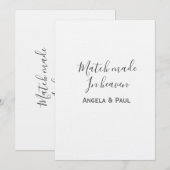 Invitation Nom de couple de mariage simple fait au ciel (Devant / Derrière)