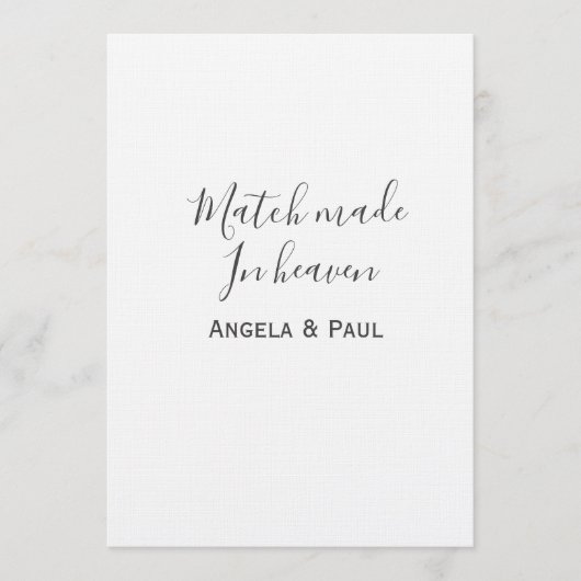Invitation Nom de couple de mariage simple fait au ciel (Devant)