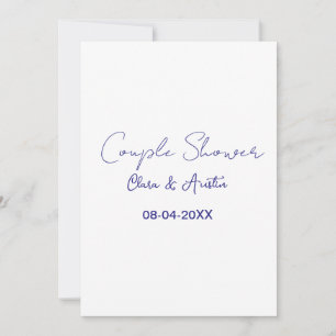 Invitation nom de douche de couple date violet tendance simpl