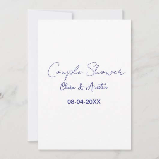 Invitation nom de douche de couple date violet tendance simpl (Devant)