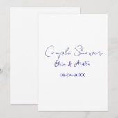 Invitation nom de douche de couple date violet tendance simpl (Devant / Derrière)