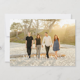 Invitation Nom de famille élégant Fleurs de Noël Fêtes