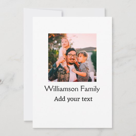 Invitation Nom de famille photo message texte vacances simple (Devant)