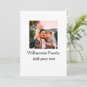 Invitation Nom de famille photo message texte vacances simple (Debout devant)